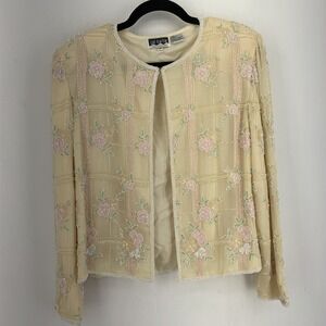 Vintage Sat Kartar Exclusive Medium Silk Heavily Beaded Jacket Spring Cottage
